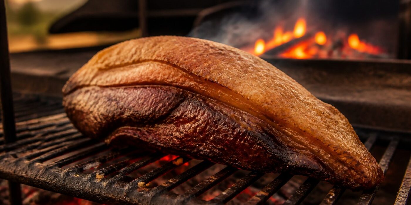 Picanha na brasa na churrasqueira